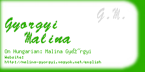 gyorgyi malina business card